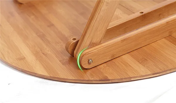 Bamboo Furniture Folding Round Table 80-100cm Outdoor/Indoor Garden Table Legs Foldable Portable Folding Dining Table Bamboo