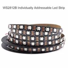 1 м/2 м/5 м WS2812B индивидуально адресуемых СВЕТОДИОДНЫЙ Rgb 30/60/144 светодиодный s/M 2811 IC встроенным 5050 светодиодный IP30/IP65/IP67 5V смарт Пиксели