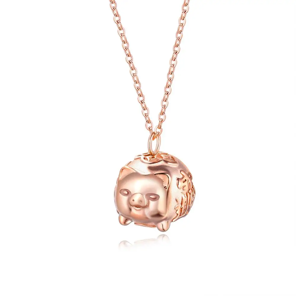 

Titanium Steel Necklace for Lady Pig Year Golden Pig Recruitment Treasure Simple Fashion Pig Clavicle Chain Girl Accessories