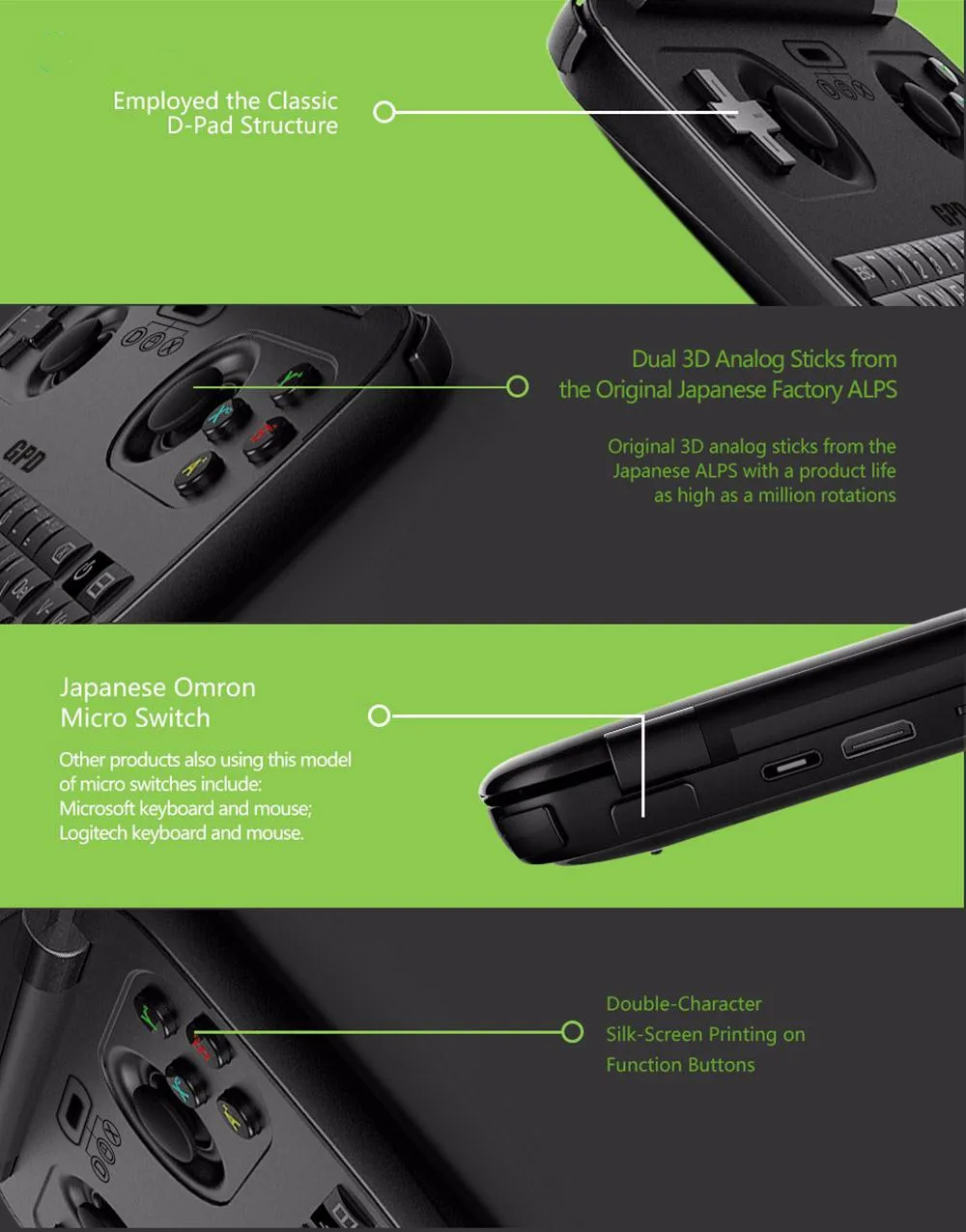 GPD Win 5.5 inch Game Console Intel Atom X7 Z8700 Windows 10 OS 4G64GB Quad Core 2.4GHz Gorilla Glass 1280720 - Black19