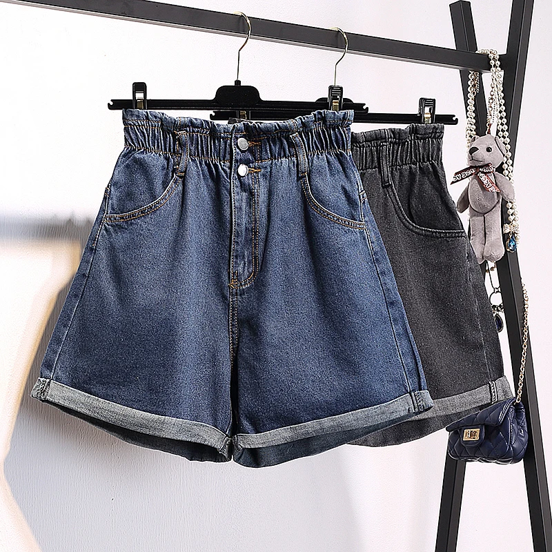 Women Euro Style High Waist Denim Shorts Stretch Casual Basic Jeans