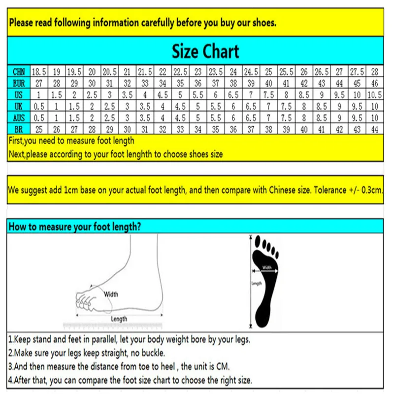 Preschool Shoe Chart