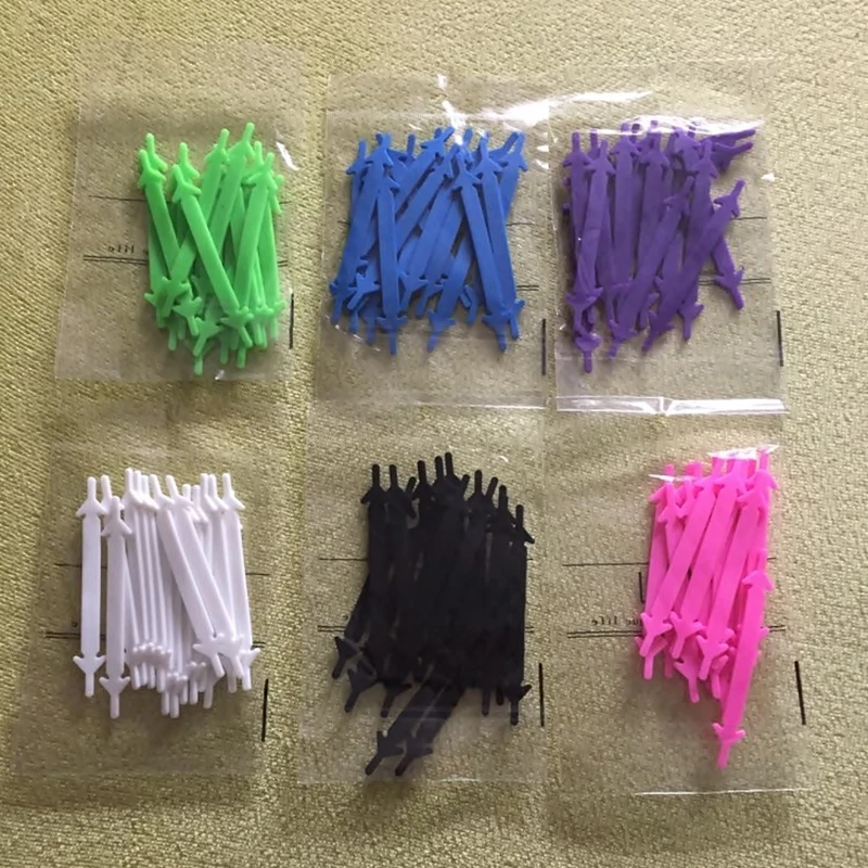 12pcs New Shoelaces Lazy Elastic Silicone Shoelaces No Tie Running Sneakers Strings Shoe Laces F002