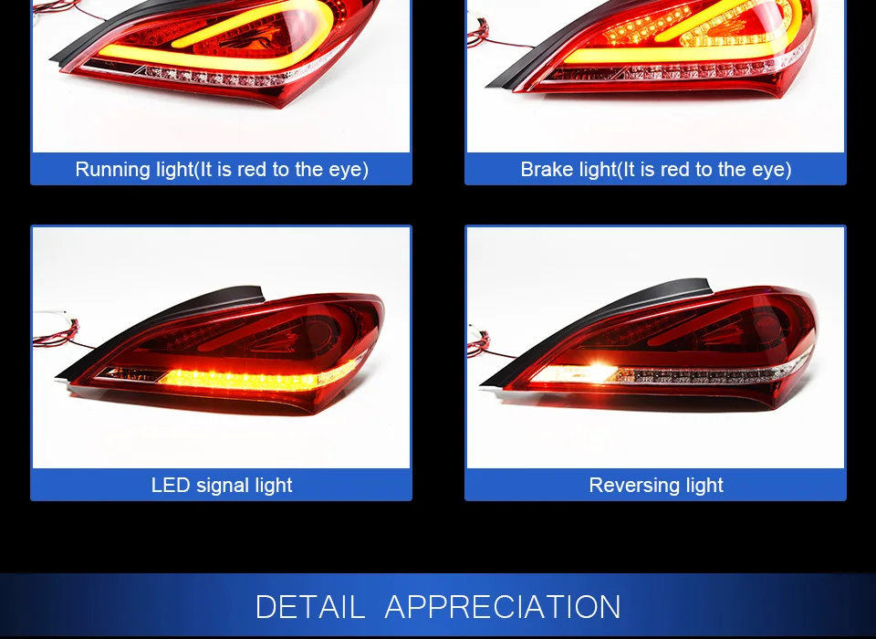 AKD автомобильный Стайлинг задний фонарь для hyundai монеты светодиодный фонарь 2009- Genesis Coupe DRL тормоз Обратный Авто аксессуары