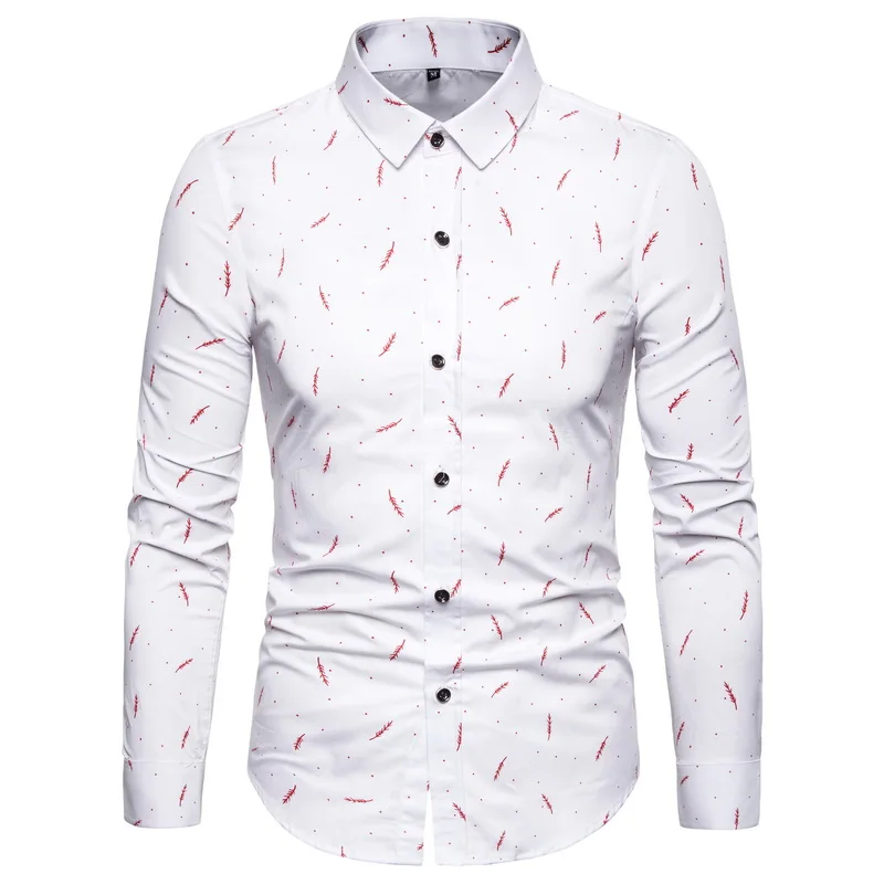 Модная брендовая дизайнерская мужская рубашка, хлопковая рубашка 5xl, облегающая уличная одежда с длинным рукавом, высококачественная повседневная одежда - Цвет: Белый