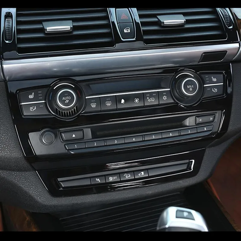 

Black Center Console Air Conditioning Volume CD Frame Decoration Cover Trim For BMW X5 E70 X6 E71 2008-2014 Stainless Steel