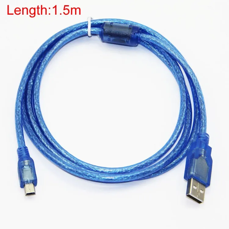 Bochara USB 2,0 type A Male to Mini 5P Male Mini 5P USB кабель из фольги+ Плетеный защитный Синий 1,5 м 1,8 м 3 м 5 м 10 м