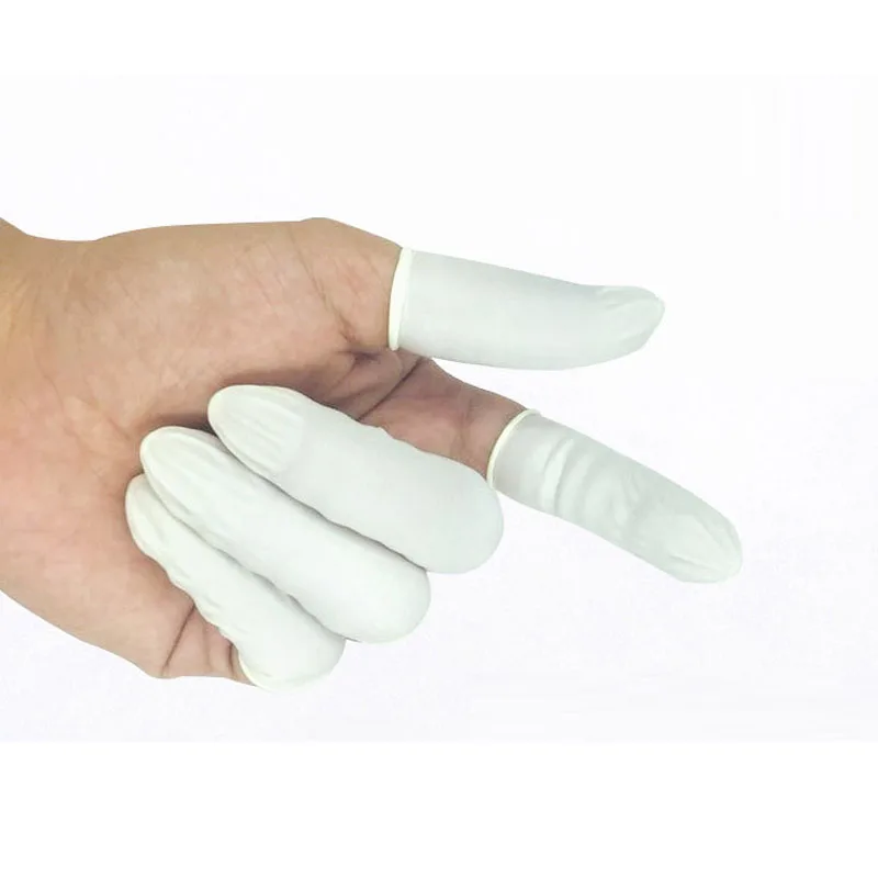 1000 г/1600 шт. желтый/белый антистатические резиновый палец рукавом Эластичный работы пальцами рукава расширение перчатки беспыльной мастерская