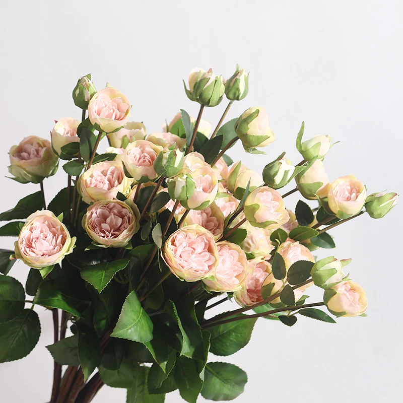 

1pcs Multi-Head Rosa Multiflora Flowers for Wedding Decor Artificial Rose Flowers Branch Flores Artificial Frete Gratis