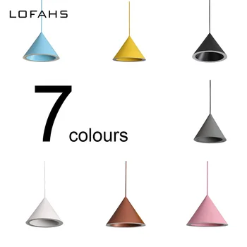 

LOFAHS Modern LED Pendant Lights Lamp Restaurant dining lamp 7 colors Cone Suspension Luminaire Home Living Room Bedroom 8601