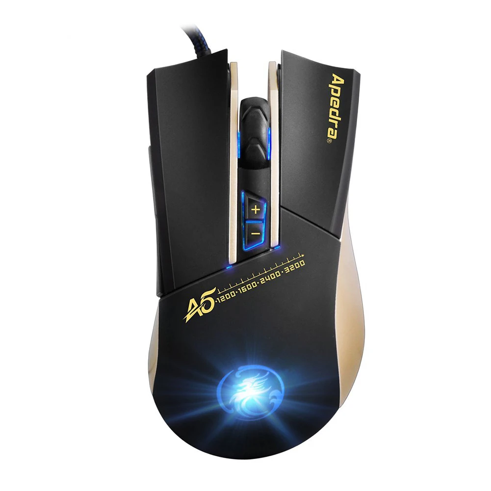  APEDRA A5 Wired Gaming Mouse USB Optical Mouse 7 Button Computer Pc Mouse for CS DOTA LOL Gamer Pro