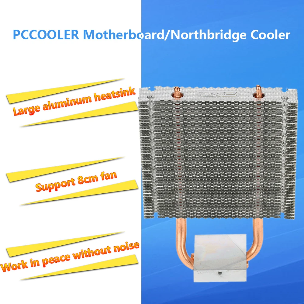 PCCOOLER кулер для процессора HB-802 2 тепловые трубки радиатор алюминиевая материнская плата радиатора/Северный мост кулер охлаждения поддержка 80 мм вентилятор процессора