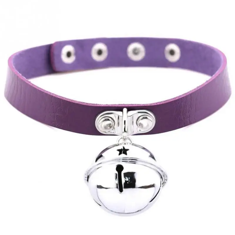 Модное ожерелье панк-рок Harajuku девушка колокол колье с подвесками ожерелье Женская короткая цепочка на ключицы шеи ремень леди Отдых - Окраска металла: Purple