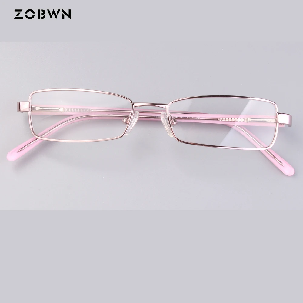 Высокое качество, простая оправа, Женская Металлическая оправа, фирменный дизайн, очки Oculos De Sol, розовый цвет, для девушек, маленькая оправа marca