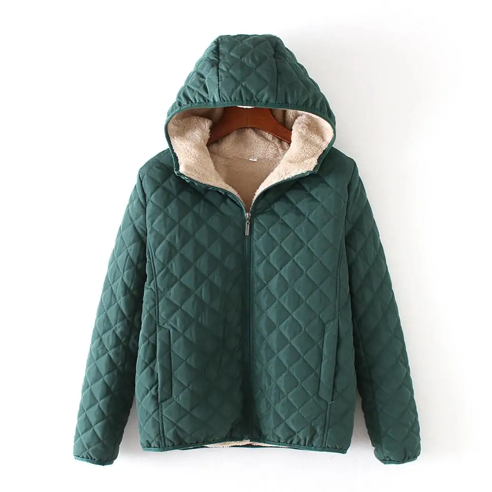

Quilted Jacket Women Autumn Winter Basic Jacket Outwear Casual Slim Short Coat Thin Cotton Padded Jacket Plus Size