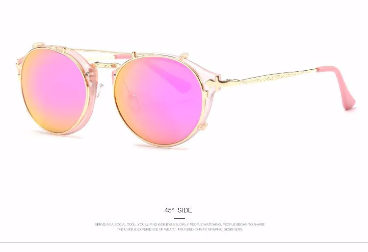 JackJad 2021 Fashion Style SteamPunk Clamshell Removable Sunglasses Vintage Retro Brand Design Sun Glasses Oculos De Sol Gafas