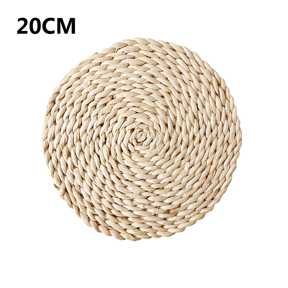 

New Rattan Placemats Straw Cup Coasters Dining Table Mat Heat Insulation Pot Holder Wicker Drink Coaster Kitchen Accessories
