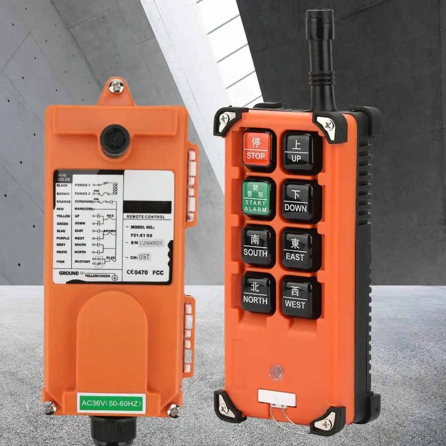 

IIndustrial Wireless Radio Single Speed 8 Buttons F21-E1B 36V Industrial Radio Wireless Remote Control Transmitter&Receiver