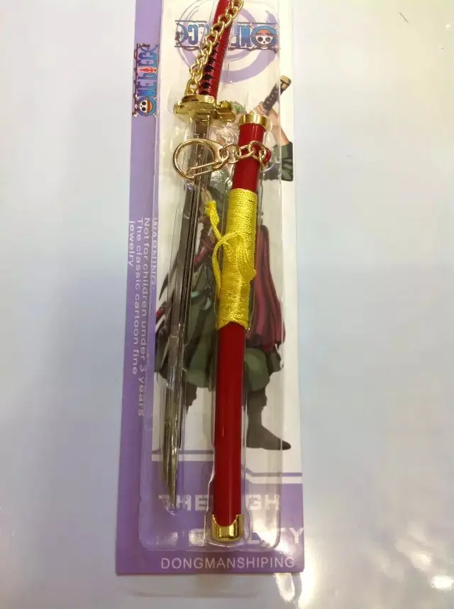 

Anime Weapon model Naruto Silver Soul GINTAMA One Piece Roronoa Zoro Figure Katana Sword 22 cm Art Metal Keychain Model Toys