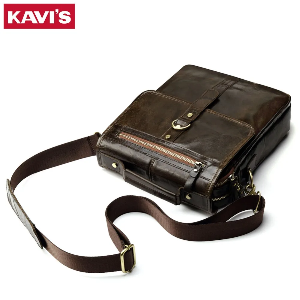 KAVI/'S® 100/% Cowhide Genuine Leather Original Messenger Bag Men Shoulder