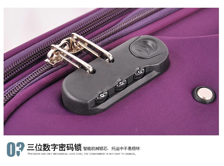 ZYJ Fabric Business Travel Airplane Rolling Luggages Men Women Suitcase Clothing Carry On Trolley Soft Luggage (11)