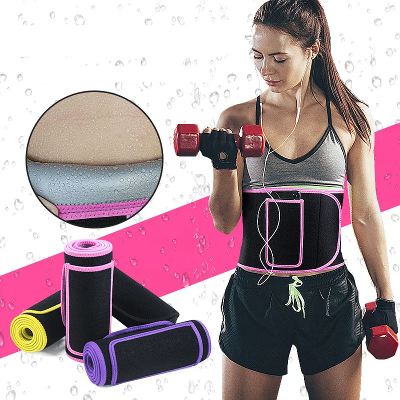 

Sweat Belt Adjustable Elastic Waist Trimmer Gym Weight Belt Sweat Enhancer for Women Waist Support training Fat Burning Slimming