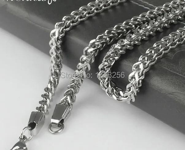 Hip-hop Men Fashion Figaro Box Curb Chain Necklace Stainless Steel Jewelry 24/'/'