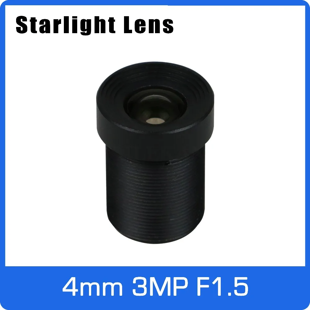 Объектив Starlight 3MP 4 мм Фиксированная диафрагма F1.5 для Sony imx290/291/307/327 низкой освещенности CCTV AHD Камера IP Камера Бесплатная доставка - изображение