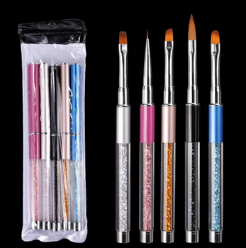 

by dhl or ems 100sets Professional Multi-Function Crystal Pen Brush Painting Nail Art Acrylic UV Gel Brush Painting Tools brand