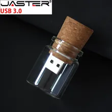 JASTER Горячая USB3.0 стеклянная бутылка дрейф мягкий флэш-накопитель из дерева USB 4 ГБ 8 ГБ 16 ГБ 32 ГБ 64 ГБ флеш-накопитель Свадебный памятный U диск