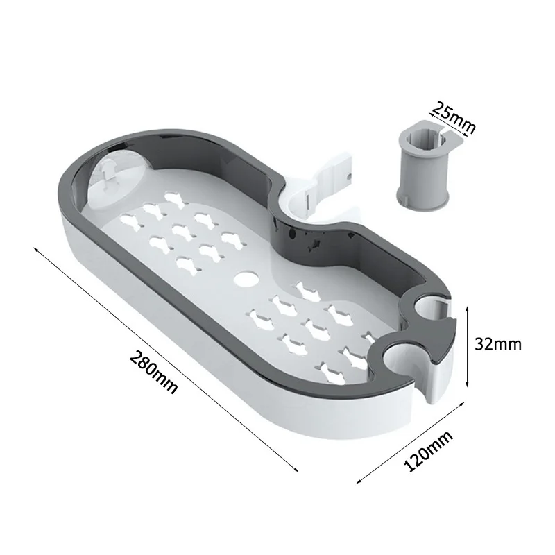 Fdit ABS держатель для мыльницы Регулируемая душевая штанга горка гаджет для ванной комнаты мыло паллет душевая штанга горка для душа рельс мыльница коробка - Цвет: 25cm