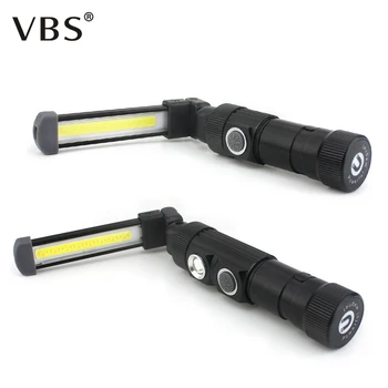 

New Foldable USB Camping Light Flashlight COB Work Lamp Rechargeable Built in Battery Magnet for Outdoor Camping Fishing Lights