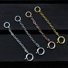 4 цвета, 925 пробы, серебряные удлинительные цепочки, 3 см, 5 см, 8 см, длина соединителя, звенья цепи с пружинными застежками, сделай сам, изготовление ювелирных изделий