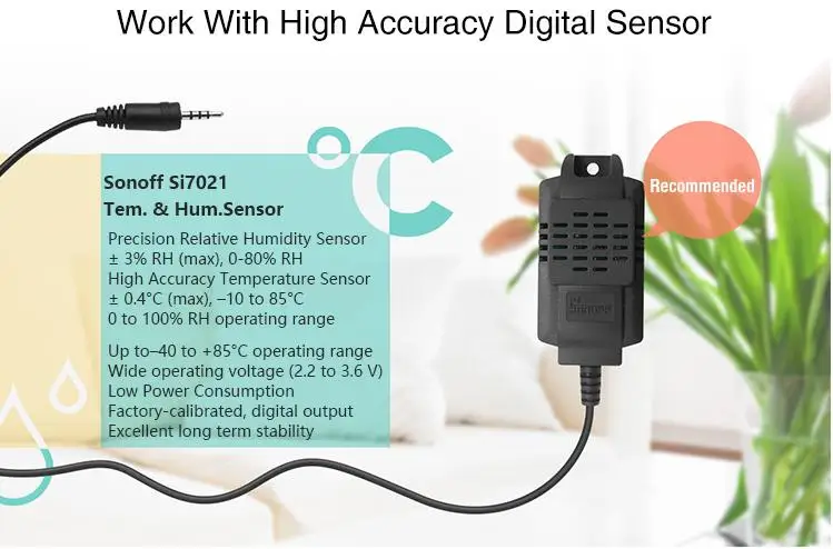 Sonoff TH 16A мониторинг влажности WiFi умный переключатель контроллер с водонепроницаемым температурным зондом переключатель работает с Alexa google