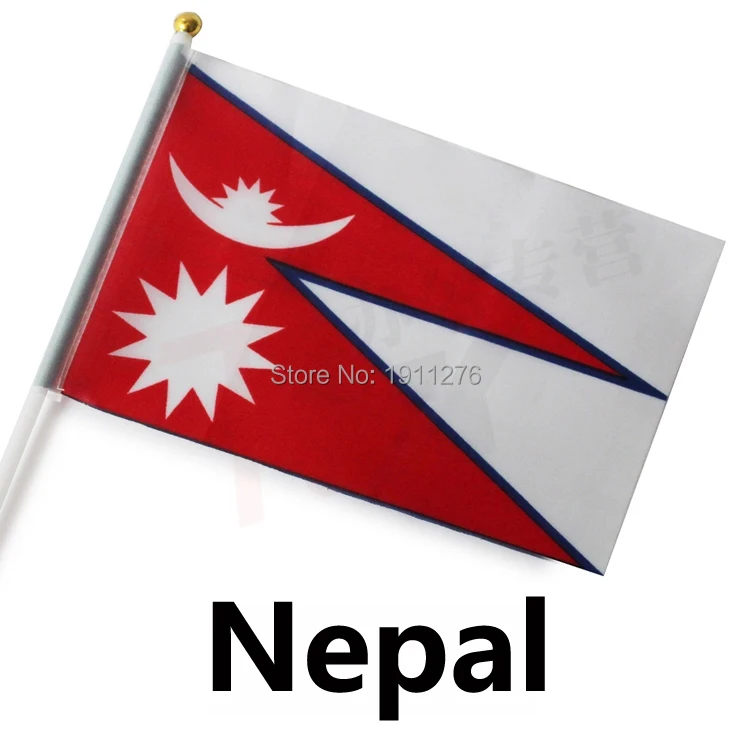 New fashion font b Nepal b font font b Flag b font 14x21cm Polyester Hand Waving