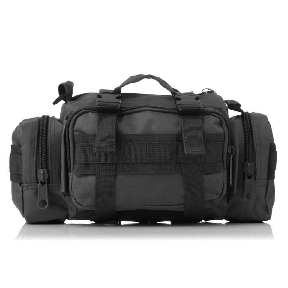 Fishing Bag Multifunctional Camouflage Lure Bag Fishing Tackle Bag Backpack Shoulder Pack Outdoor Bag - Цвет: Black