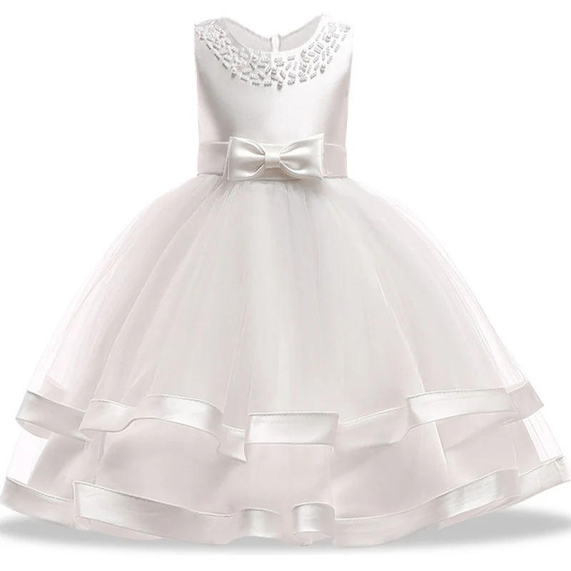 Розовое свадебное платье подружки невесты для девочек; Романтическое Платье с вышивкой для девочек; цвет красный, синий; Vestido - Цвет: white