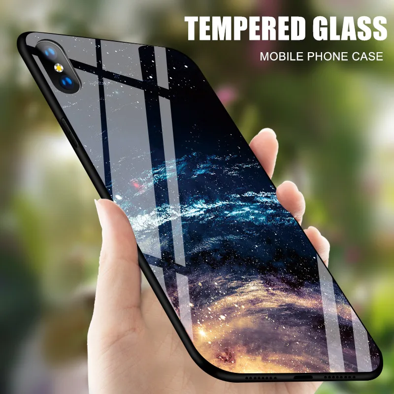 GURIOO Роскошный телефон чехол для iPhone 6 S 7 8 XS плюс X XR Max Space Cosmic звездное небо жесткий