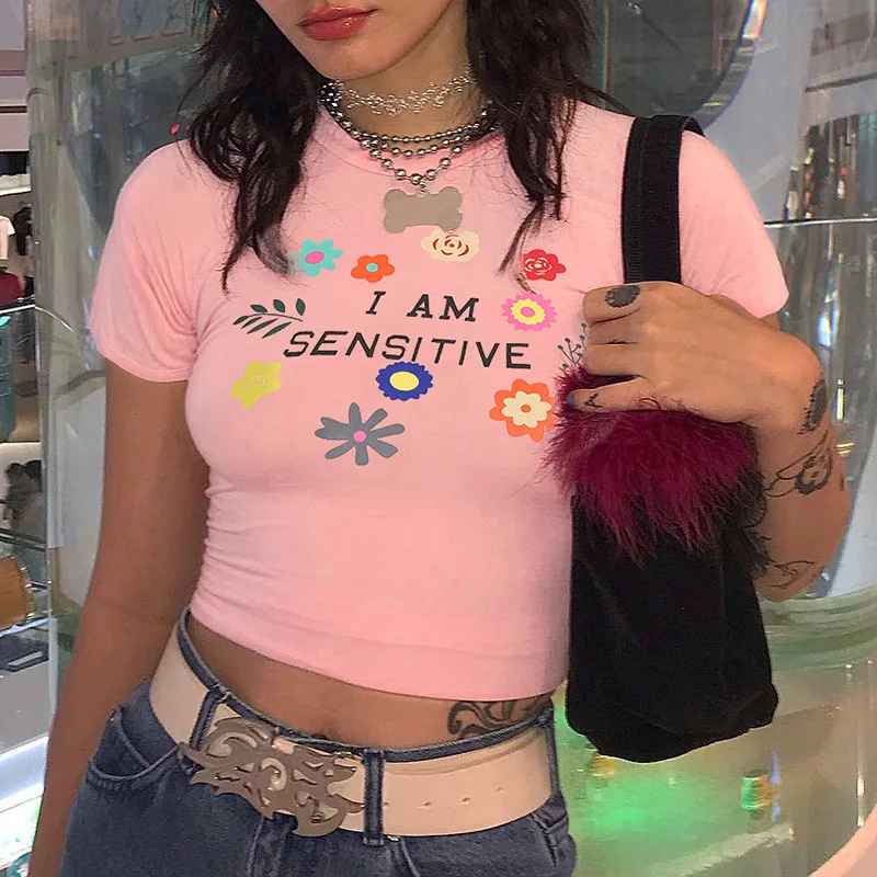 УКОРОЧЕННЫЙ ТОП 2019 летние модные сексуальные Harajuku повседневные футболки с