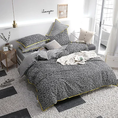 

New Product Gray Comfortable Soft Pattern Home Textile Products Bedding Four-Piece Bed Linen Pillowcase Bedding