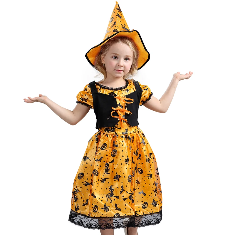 

Punky Child Wicked Pumpkin Witch Signature Halloween Style Costume Great Trick Or Treat Oufit Girls 3-8y