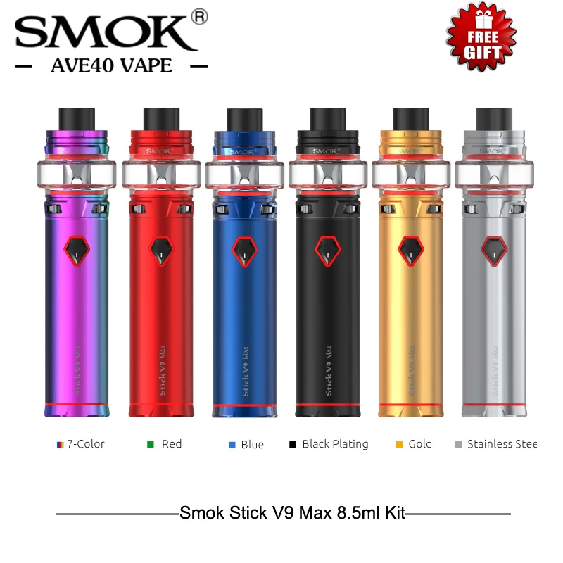 

Electronic Cigarette Smok Stick V9 Max 8.5ml Kit 4000mah Battery Stick V9 Max tank with TFV8 Baby V2 S1 S2 Coil VS Stick Prince