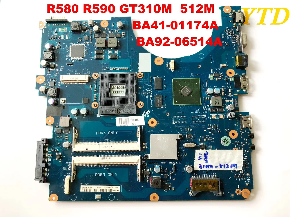 Оригинальная материнская плата для ноутбука samsung R580 R590 R580 GT310M 512M BA41-01174A BA92-06514A протестирована