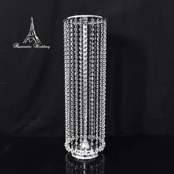 

Acrylic Crystal Wedding Centerpiece 28inch Tall 8inch Diameter Silver Gold Flower Stand Wedding Decorations 10PCS A Set