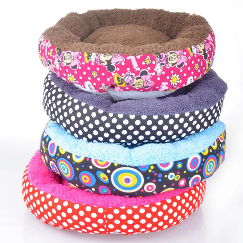 Hot Sale Christmas pet Gift 4 Colors Round Soft Dog House Bed Striped