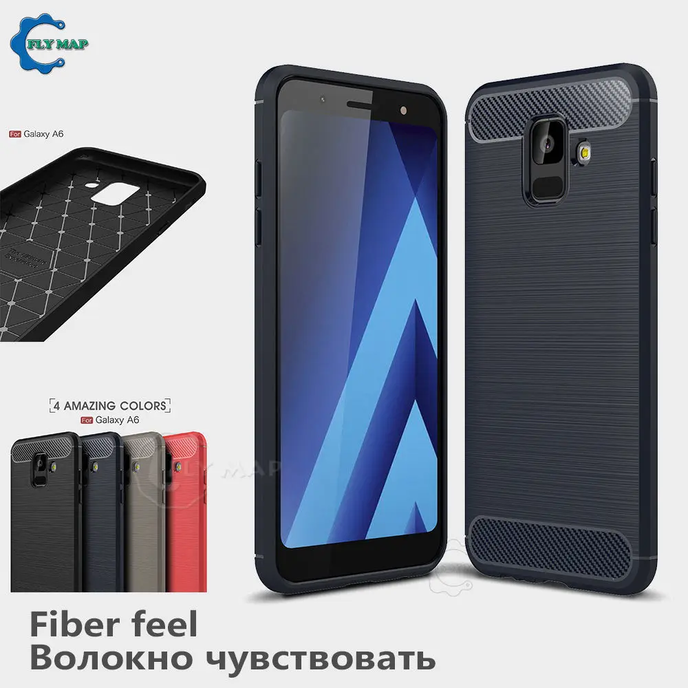 Силиконовый мягкий чехол для Samsung Galaxy A6 A 6 2018 SM A600 A600FN A600FN/DS TPU Carbon Fibe телефона SM-A600FN