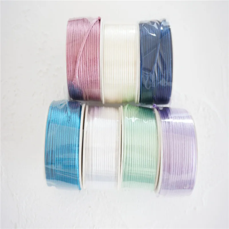 28 цветов 2 мм х 30 м/рулон сильный плетеный макраме Шелковый Атласный нейлоновый шнур веревочка DIY Изготовление бисер нить проволока 2 мм