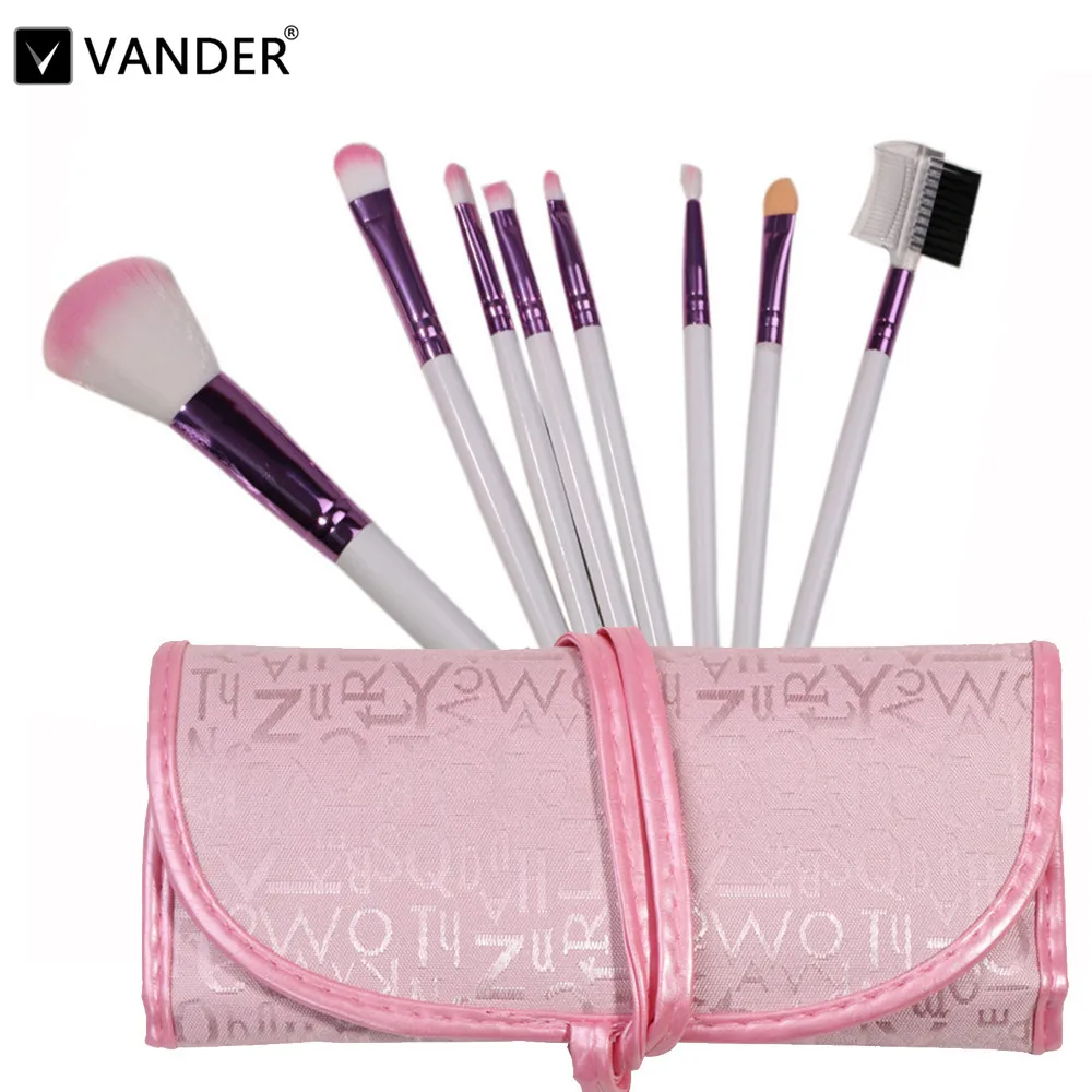 NEW 8 PCS PINK MAKEUP BRUSHES SET Professional Luxury Set Make Up Tools Full Kit Powder Blending