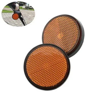 

Orange Round Decorative Reflectors Reflective Plate Universal For Motorcycle Scooter ATV Dirt Bike Moped 2 x 2''
