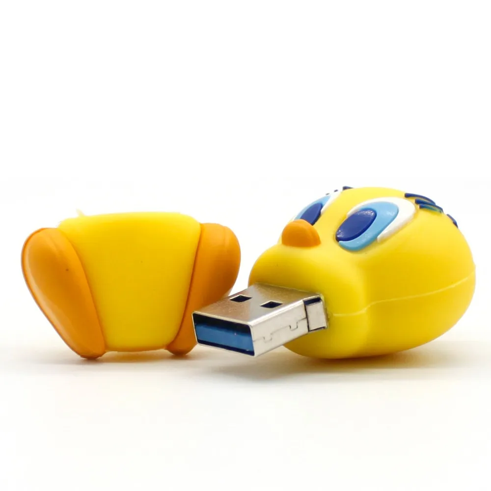 Мультфильм USB 2,0 флеш-накопитель 32 Гб жёлтая птица милый флэш-накопитель 64 ГБ, Ёмкость 4 ГБ 8 ГБ оперативной памяти, 16 Гб встроенной памяти, 32